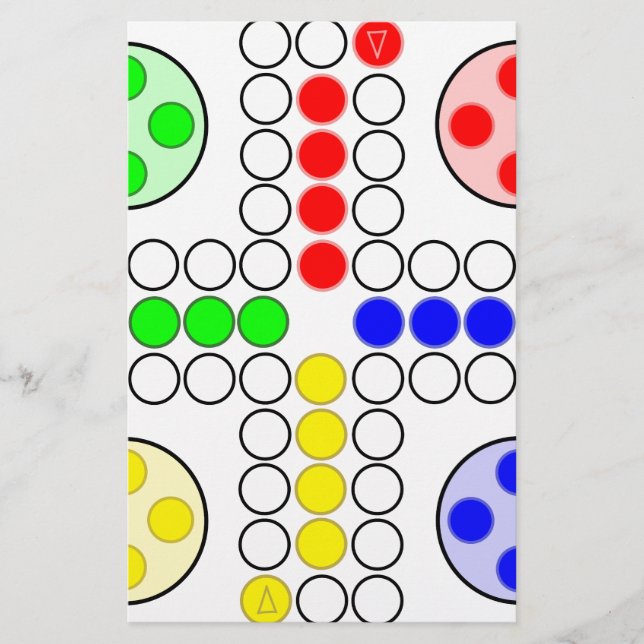 Klassisches Brettspiel Ludo Briefpapier (Vorderseite)