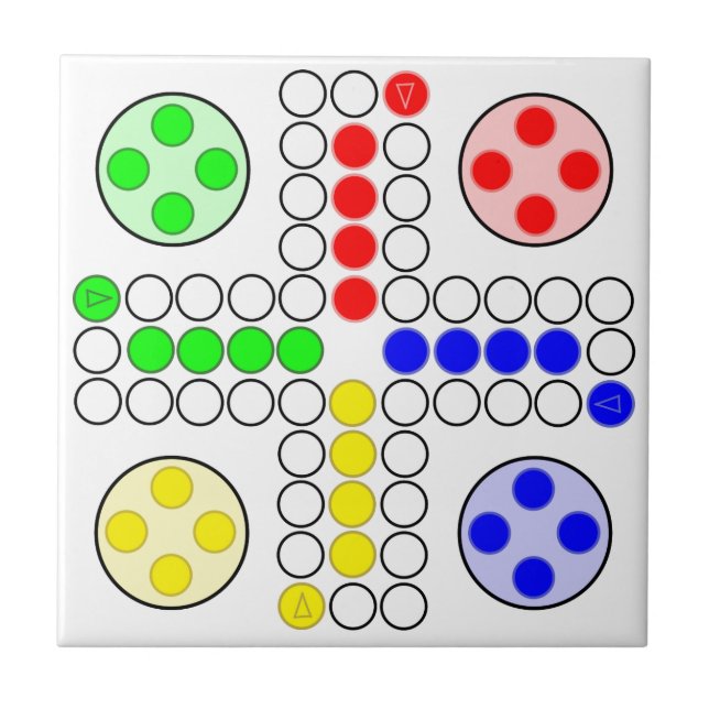 Klassisches Brettspiel Ludo Fliese (Vorderseite)