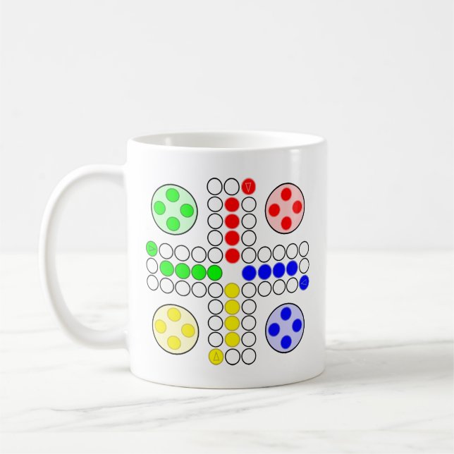 Klassisches Brettspiel Ludo Kaffeetasse (Links)