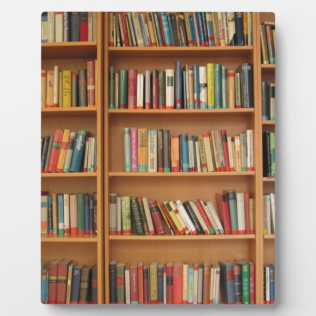 Klassisches Bücherregalmuster, Bücher, alte Bücher Fotoplatte (Vorderseite)