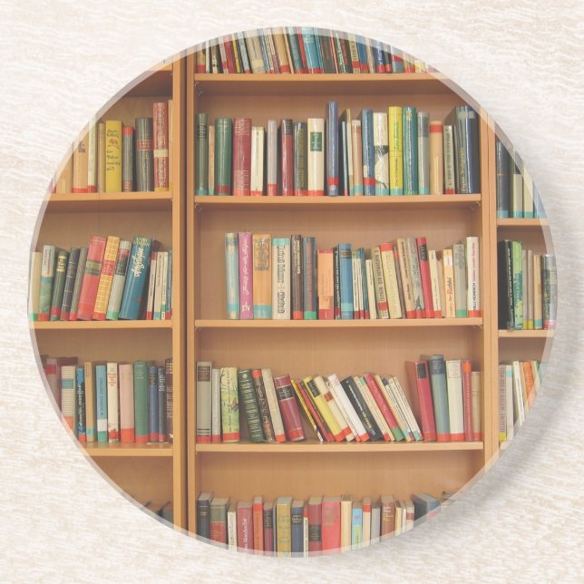 Klassisches Bücherregalmuster, Bücher, alte Bücher Untersetzer (Vorne)