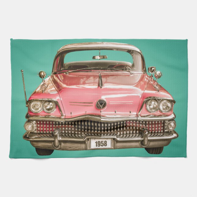 Klassisches Buick 1958 Jahrhundert-Auto Küchentuch (Horizontal)