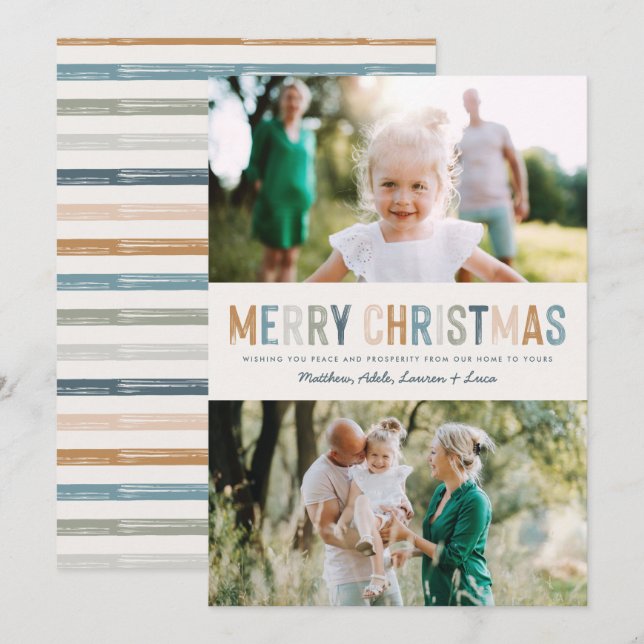 Klassisches buntes Foto Moderne Weihnachten (Vorne/Hinten)