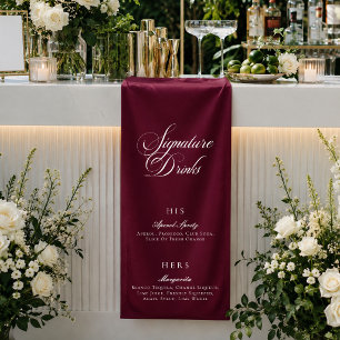 Klassisches Burgund-Kalligrafie-Signature-Drinks-M Banner