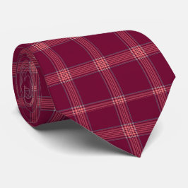Klassisches Burgunder-Tartan-Karo-Geschenk Krawatte