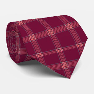 Klassisches Burgunder-Tartan-Karo-Geschenk Krawatte