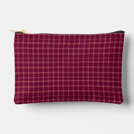 Klassisches Burgunder-Tartan-Karo-Geschenk Zubehörtasche