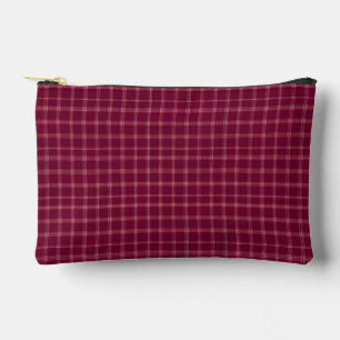 Klassisches Burgunder-Tartan-Karo-Geschenk Zubehörtasche