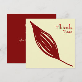 Klassisches Burgundy Leaf Elegant Dankeskarte