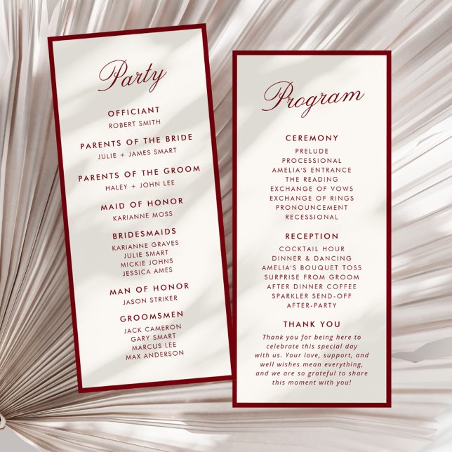 Klassisches Calligrafy Deep Red Old Money Programm (Von Creator hochgeladen)