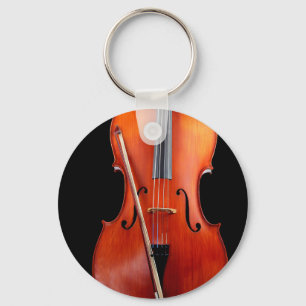Klassisches Cello auf Schwarzem Schlüsselanhänger