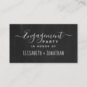 Klassisches Chalkboard-Skript, Engagement Party Ti Begleitkarte