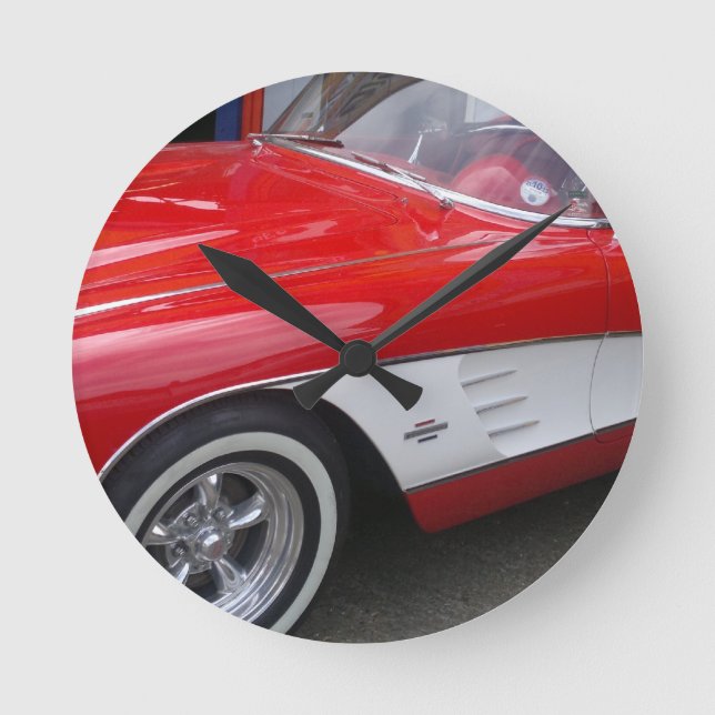 Klassisches Chevrolet Corvette Runde Wanduhr (Vorderseite)
