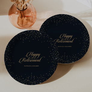 Klassisches Chic Gold Konfetti Kalligrafie Ruhesta Pappteller
