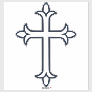 Klassisches christliches Kreuz Minimalistische Kun Aufkleber