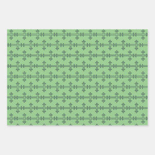 Klassisches christliches Kreuz Minimalistische Kun Geschenkpapier Set