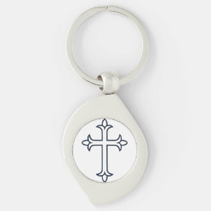 Klassisches christliches Kreuz Minimalistische Kun Schlüsselanhänger