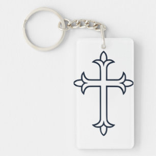 Klassisches christliches Kreuz Minimalistische Kun Schlüsselanhänger