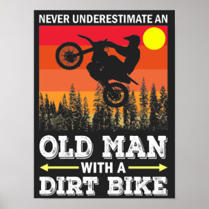 Klassisches Cooles Vintages Retro-Motocross-Bike Poster