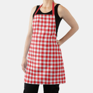 Klassisches Country Red and White Gingham Muster Schürze