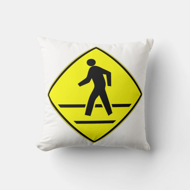 Klassisches Cross-Walk-Zeichen Kissen (Vorderseite)