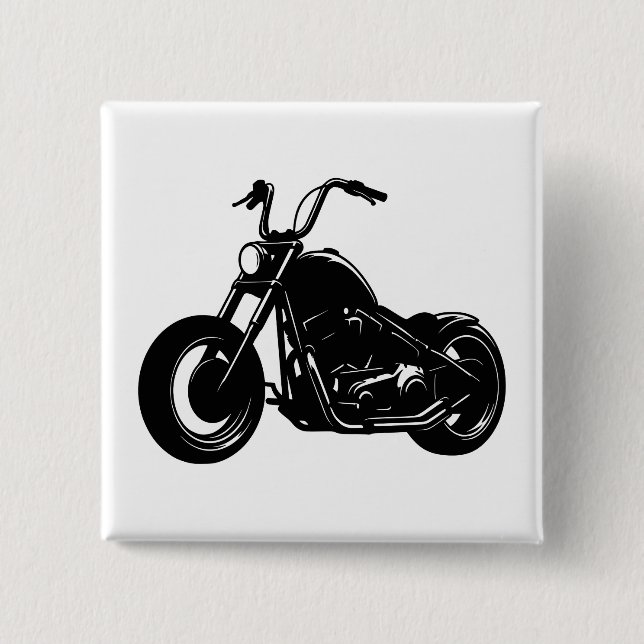Klassisches Cruiser-Motorrad-Design Button (Vorderseite)