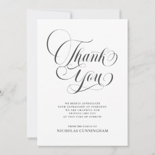 Klassisches Cursive Script Calligraphy Memorial Dankeskarte