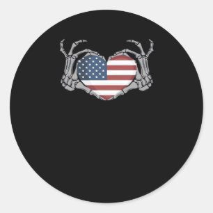 Klassisches Design mit amerikanischer Flagge und H Runder Aufkleber