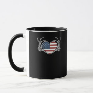 Klassisches Design mit amerikanischer Flagge und H Tasse