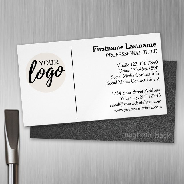 Klassisches Design mit Logos und Kontaktinformatio Magnetische Visitenkarte (Custom Business Card Magnet)