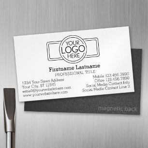 Klassisches Design mit Logos und Kontaktinformatio Magnetische Visitenkarte