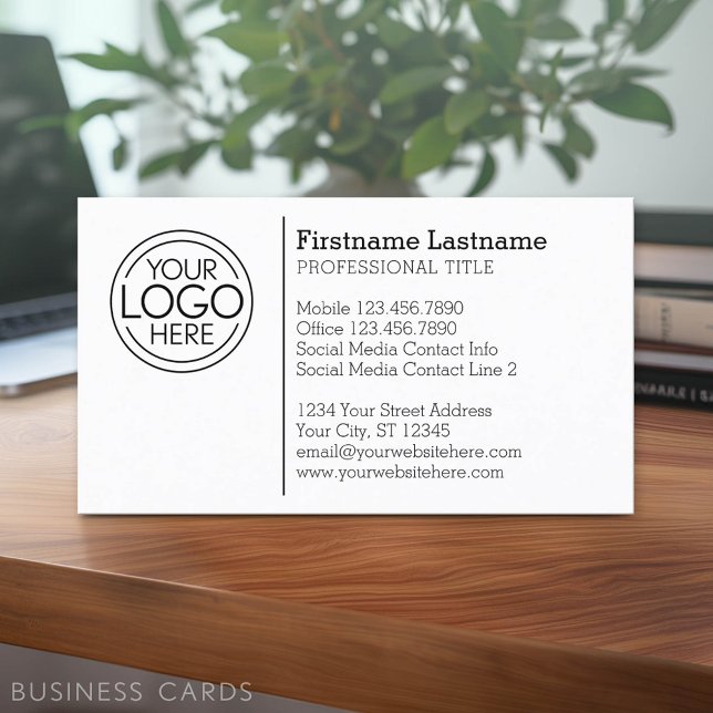 Klassisches Design mit Logos und Kontaktinformatio Visitenkarte (Classic Business Card Design with Your Logo and contact information - low minimum)