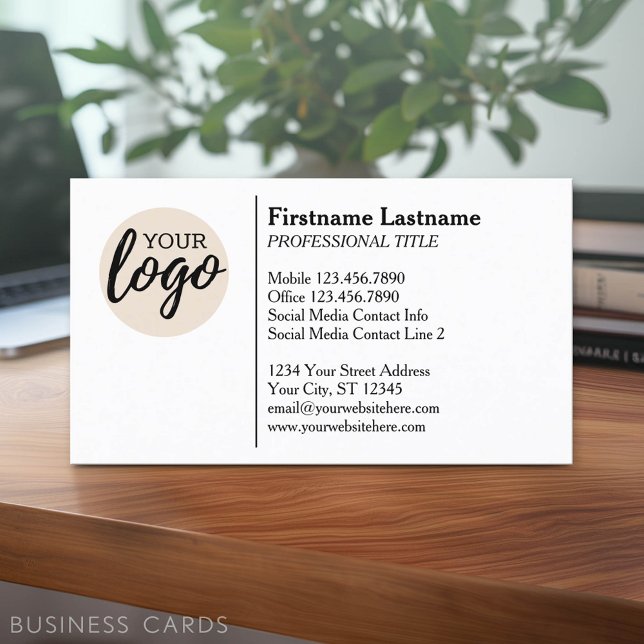Klassisches Design mit Logos und Kontaktinformatio Visitenkarte (Classic Business Card Design with Your Logo and contact information - low minimum)
