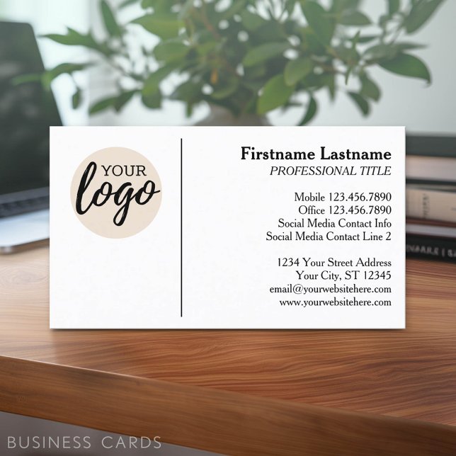 Klassisches Design mit Logos und Kontaktinformatio Visitenkarte (Classic Business Card Design with Your Logo and contact information - low minimum)