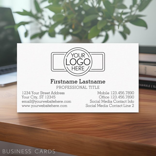 Klassisches Design mit Logos und Kontaktinformatio Visitenkarte (Classic Business Card Design with Your Logo and contact information - low minimum)