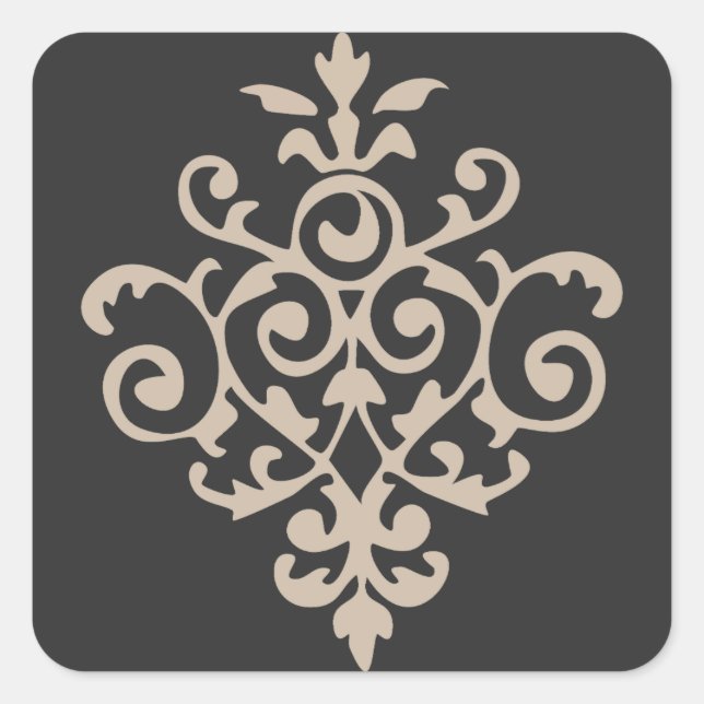 klassisches Design Quadratischer Aufkleber (Vorderseite)