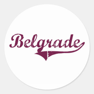 Klassisches Design von Belgrad Montana Runder Aufkleber