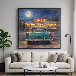 Klassisches Diner - Pastell-Impressionismus-Malsti Poster