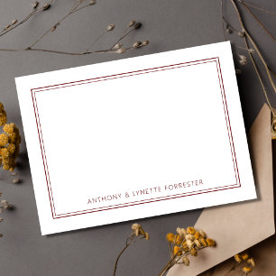 Klassisches Doppelgrenzenburgundy Red Mitteilungskarte
