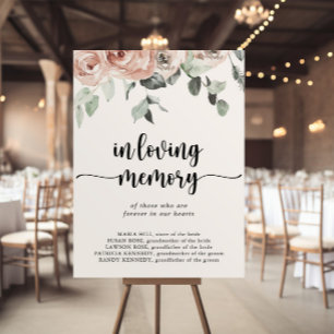 Klassisches Dusty Pink Rose In Loving Memory Schil Poster