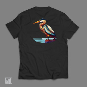 Klassisches edles Blaues-Reiher-Porträt Outdoor-Vi T-Shirt