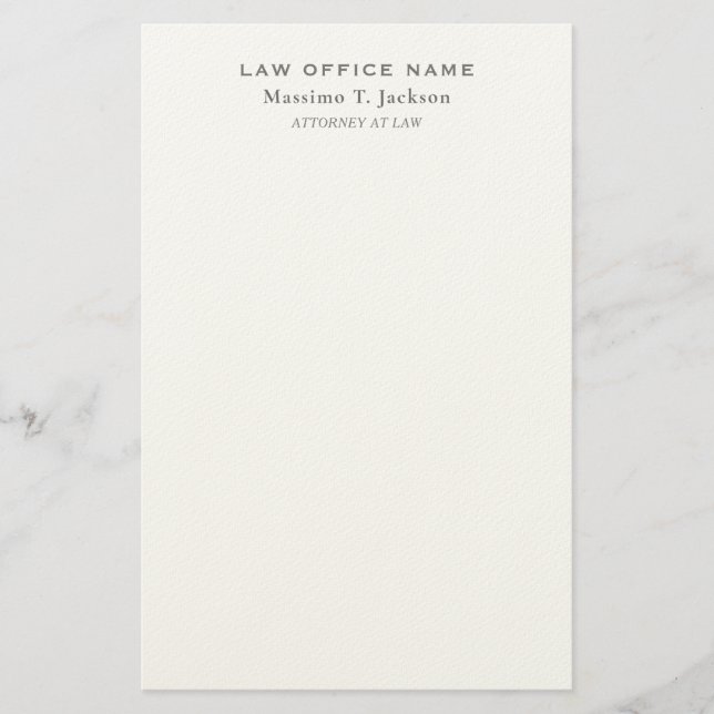 Klassisches einfaches Anwaltsbüro Briefpapier (Vorderseite)