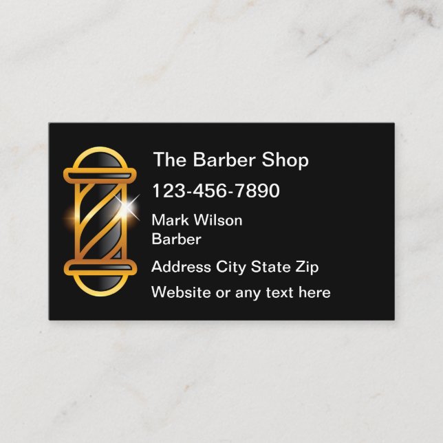 Klassisches einfaches Barber Shop Light Theme Visitenkarte (Vorderseite)