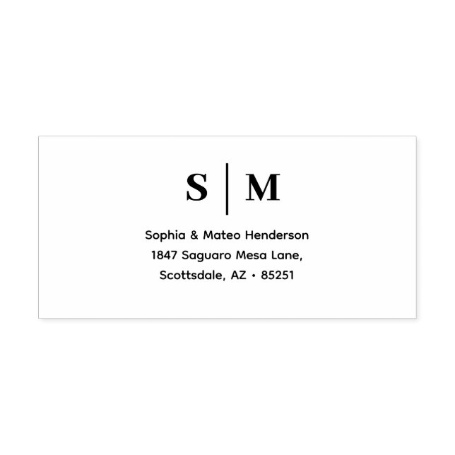 Klassisches einfaches Monogramm-Hochzeit Permastempel (Design)