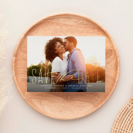 Klassisches einfaches Save the Date-ein-Foto Folieneinladung