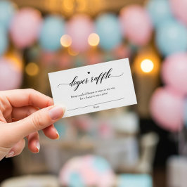 Klassisches Elegant Baby Duwer Diaper Raffle Ticke Mitteilungskarte