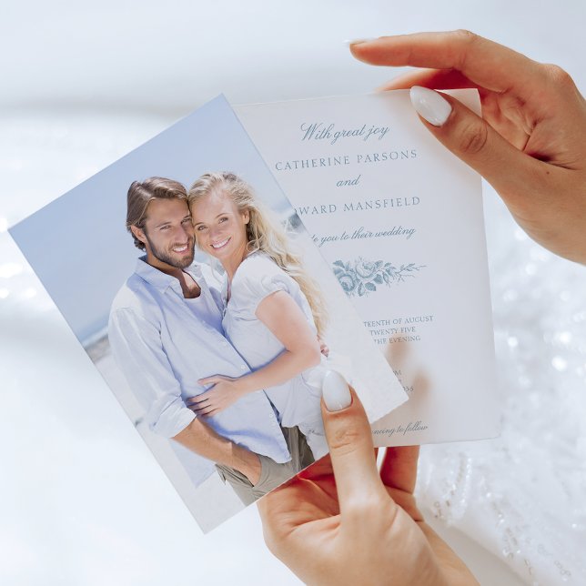 Klassisches Elegant Blau graviert Blumen (Von Creator hochgeladen)