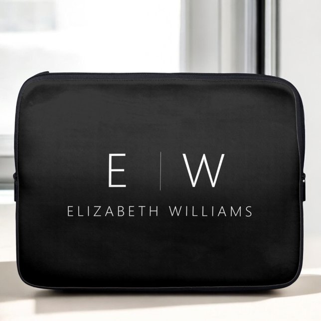 Klassisches Elegant Moderner Minimalistischer Mono Laptopschutzhülle (Von Creator hochgeladen)