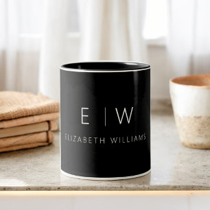 Klassisches Elegant Moderner Minimalistischer Mono Zweifarbige Tasse