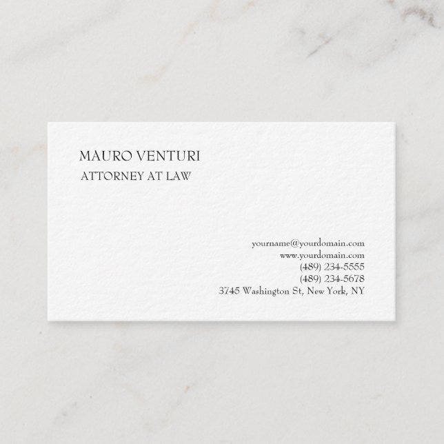 Klassisches Elegant Schlicht Beruflich Minimalisti Visitenkarte (Vorderseite)